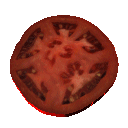 Gif of a rotating tomato slice.