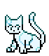 Cat with a light blue bubble pattern.